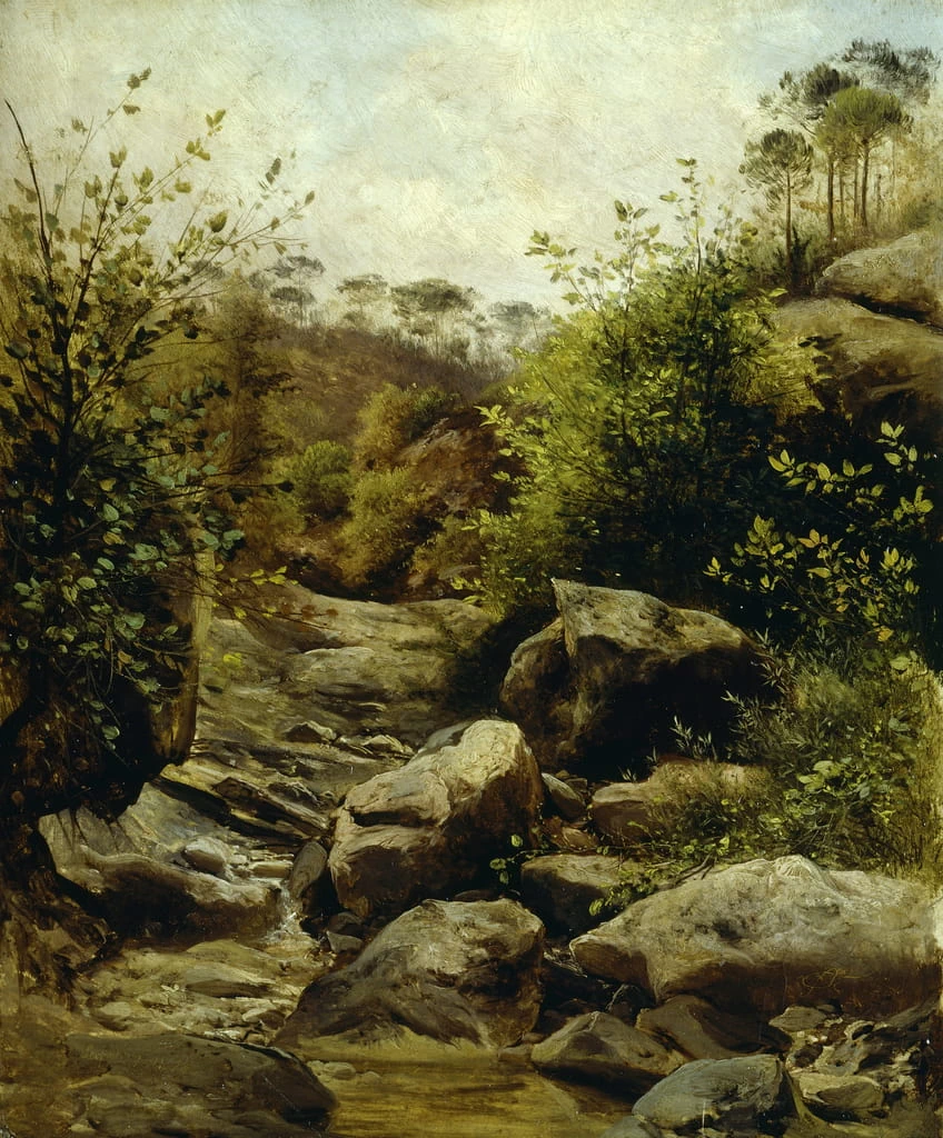 Veduta di Scopeti attraverso le rocce